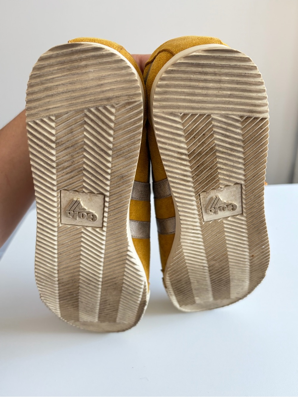 Gola Harrier Mirror Mustard Suede Metallic Retro Streetwear 10 - Picture 8 of 8